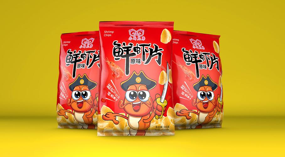 小马兄弟虾条,虾片系列食品包装设计的推出,带来了产品销量的显著提升
